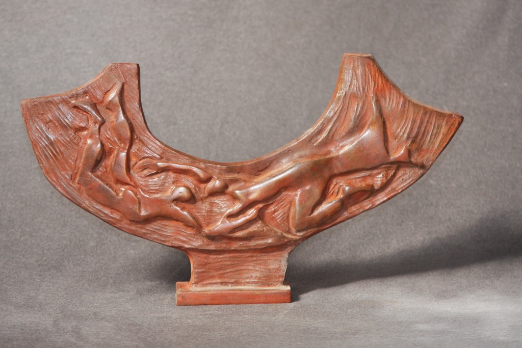 Sculpture bronze "courrants amoureux"/Valia