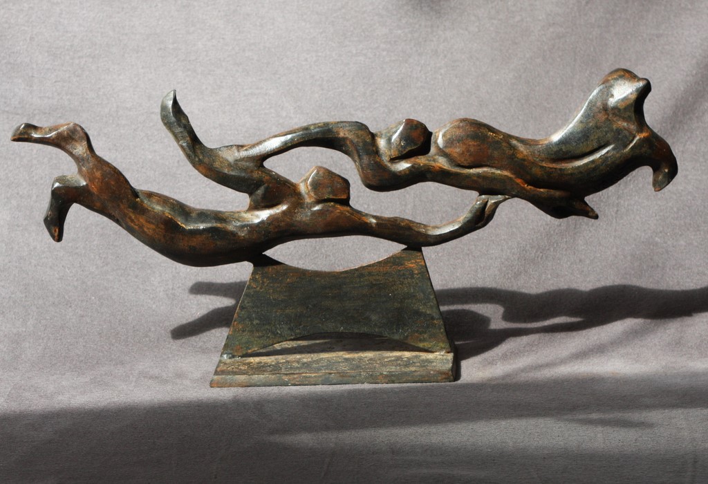 Sculpture bronze" Voltigeurs "/Valia