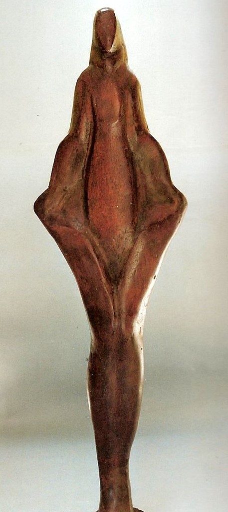 Sculpture terre cuite"Virgin"/Valia