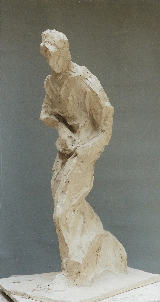 Sculpture plâtre" le pelerin "/Valia