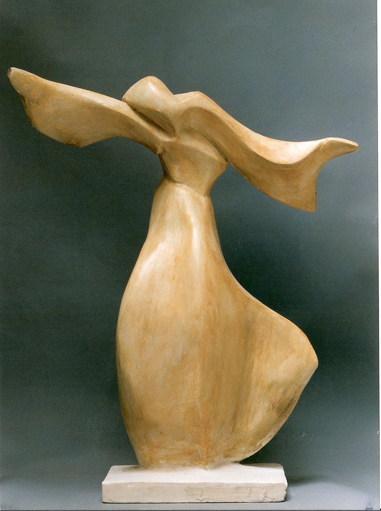 Sculpture plâtre patiné "Solo"/Valia